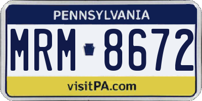 PA license plate MRM8672
