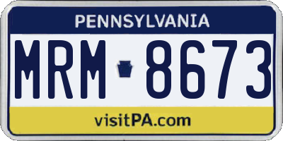 PA license plate MRM8673