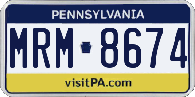 PA license plate MRM8674