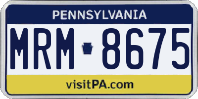 PA license plate MRM8675