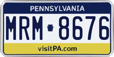 PA license plate MRM8676