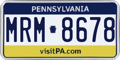 PA license plate MRM8678