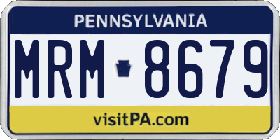 PA license plate MRM8679