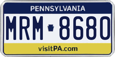 PA license plate MRM8680