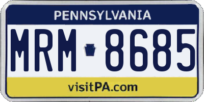 PA license plate MRM8685