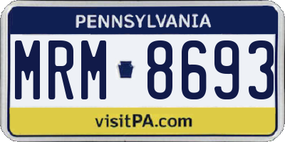 PA license plate MRM8693