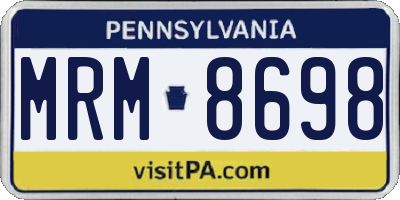 PA license plate MRM8698