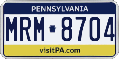 PA license plate MRM8704