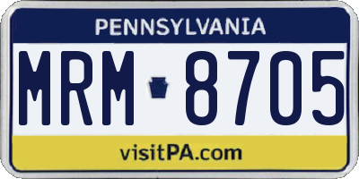 PA license plate MRM8705