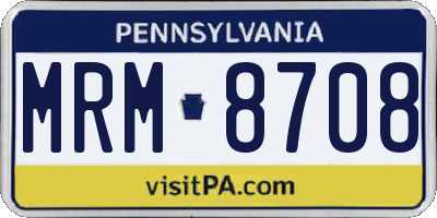 PA license plate MRM8708