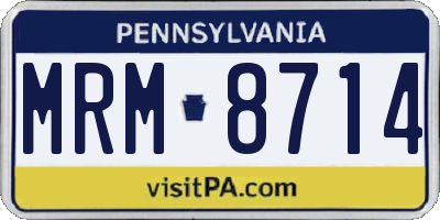 PA license plate MRM8714
