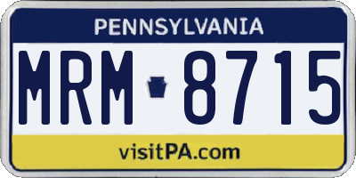 PA license plate MRM8715