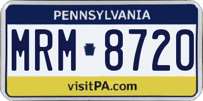 PA license plate MRM8720