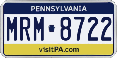 PA license plate MRM8722