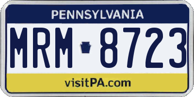 PA license plate MRM8723