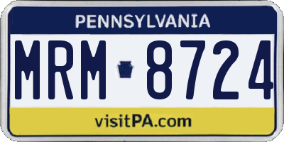 PA license plate MRM8724