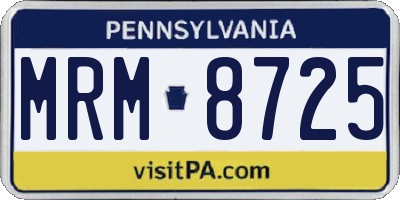 PA license plate MRM8725