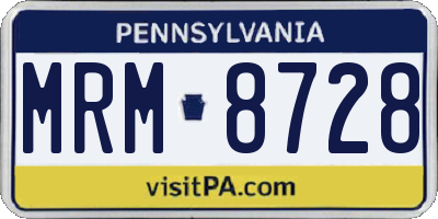 PA license plate MRM8728