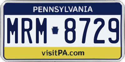 PA license plate MRM8729