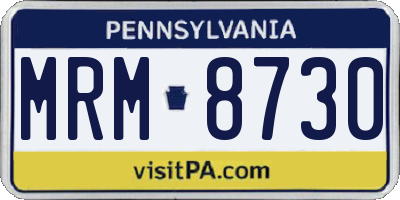 PA license plate MRM8730