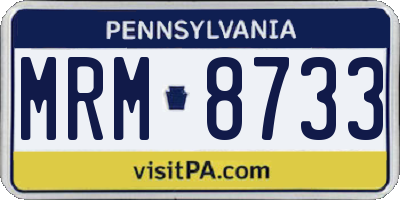 PA license plate MRM8733