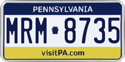 PA license plate MRM8735