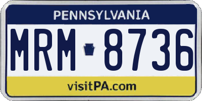 PA license plate MRM8736