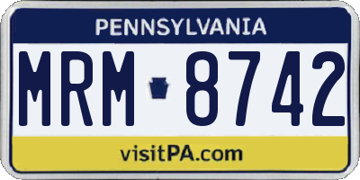 PA license plate MRM8742