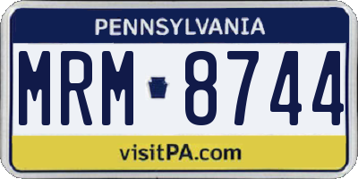 PA license plate MRM8744