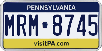 PA license plate MRM8745
