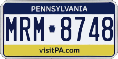 PA license plate MRM8748