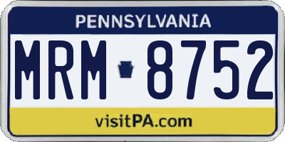 PA license plate MRM8752