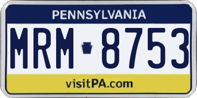 PA license plate MRM8753