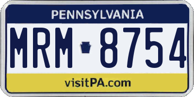 PA license plate MRM8754