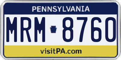 PA license plate MRM8760