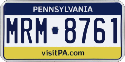 PA license plate MRM8761