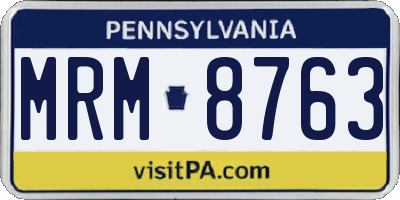 PA license plate MRM8763