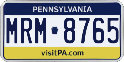 PA license plate MRM8765