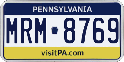 PA license plate MRM8769