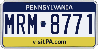 PA license plate MRM8771