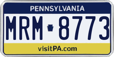 PA license plate MRM8773