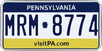PA license plate MRM8774