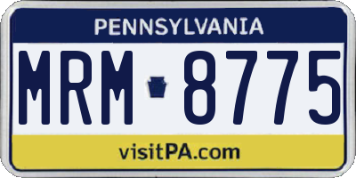PA license plate MRM8775