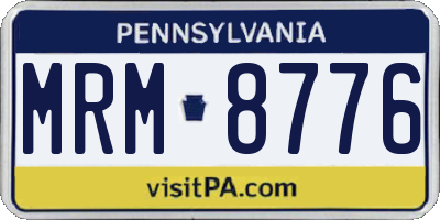 PA license plate MRM8776