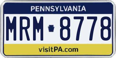 PA license plate MRM8778