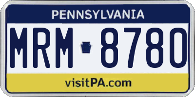 PA license plate MRM8780
