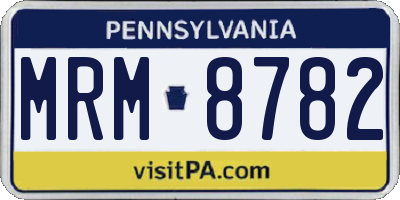 PA license plate MRM8782