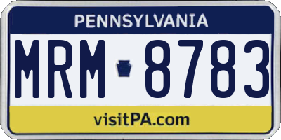 PA license plate MRM8783