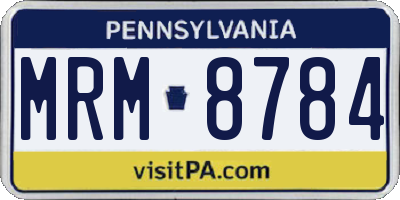 PA license plate MRM8784