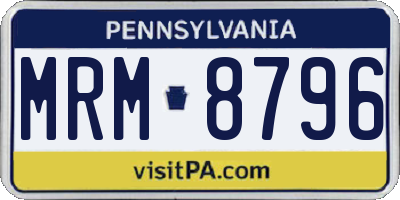 PA license plate MRM8796